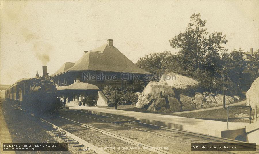Postcard: Newton Highlands Railroad Station